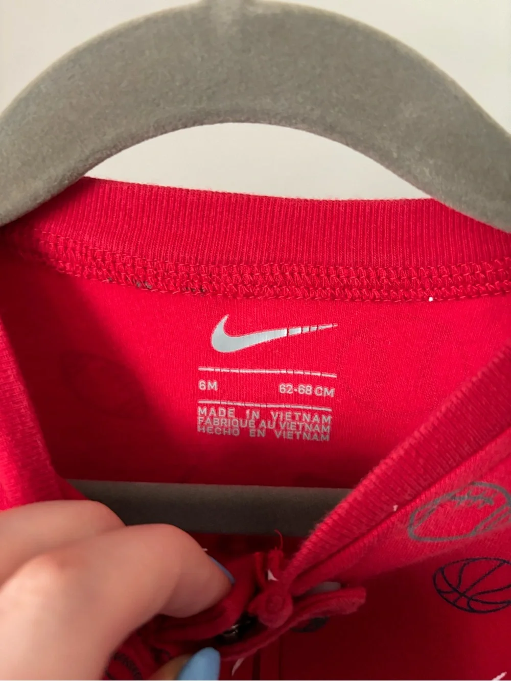 Nike Red Kids' One-Piece Footed Pajamas
